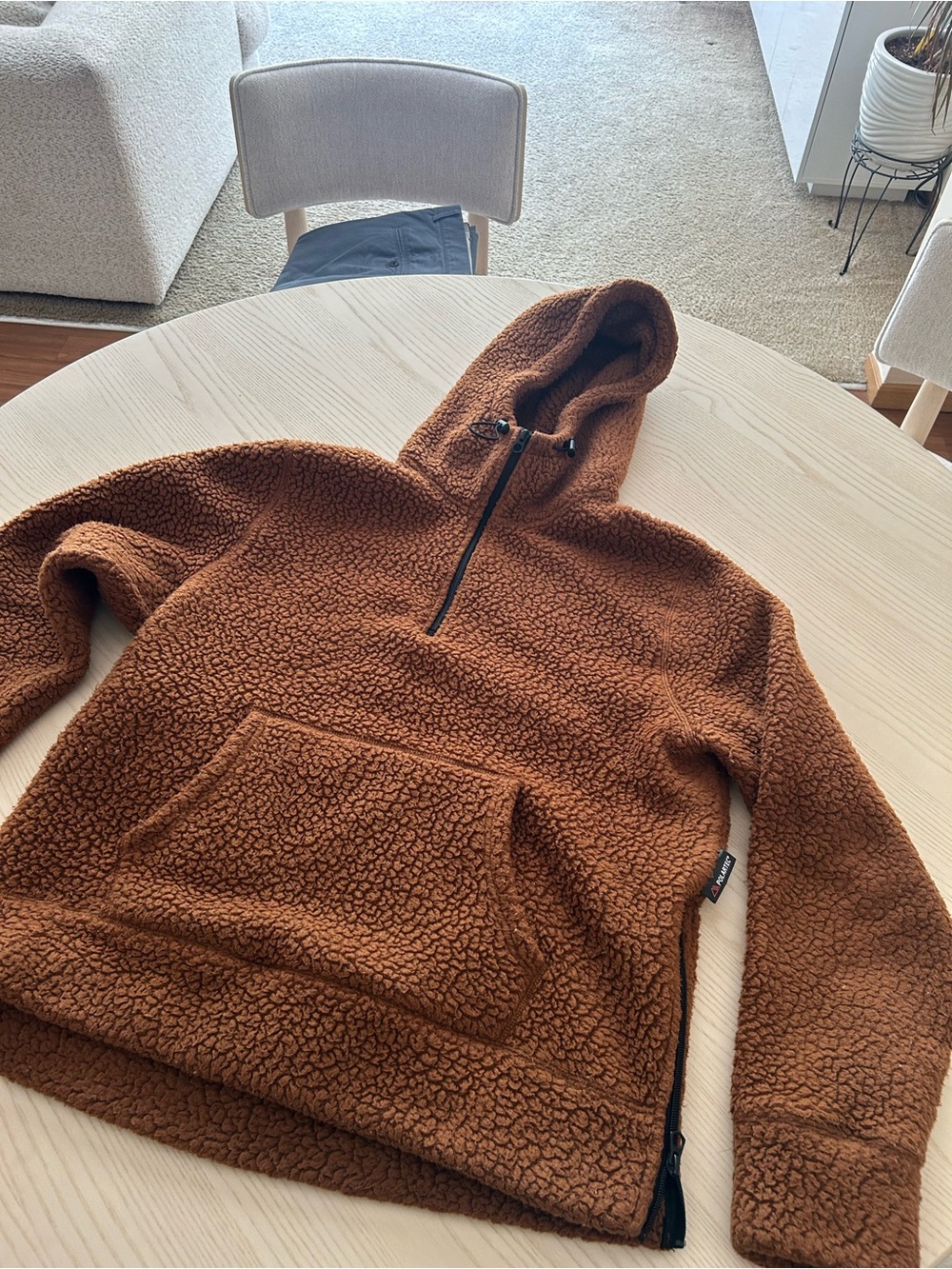 Todd Snyder and Champion collaboration- Cozy Hooded Sherpa Pullover - Rust Brown